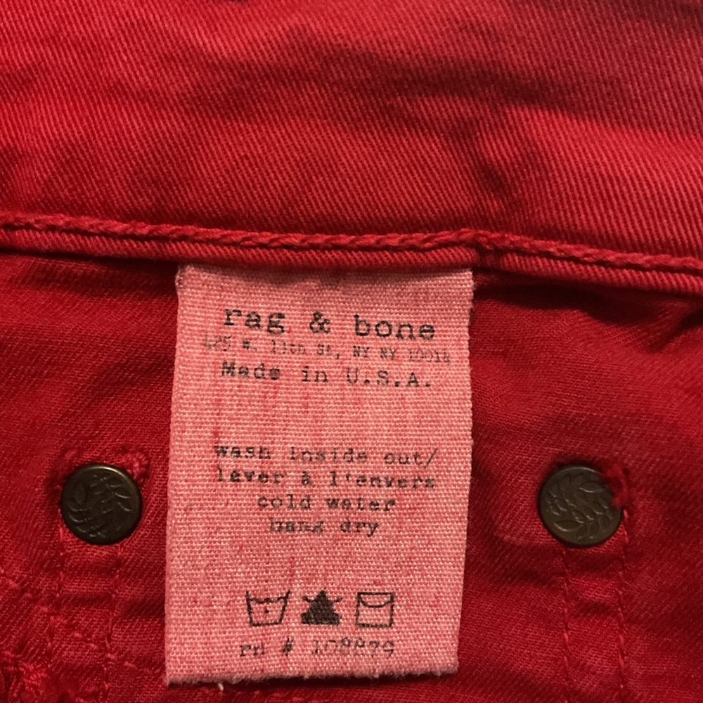 Rag & Bone Jean For Intermix Legging Skinny Jean Red - Picture 12 of 12